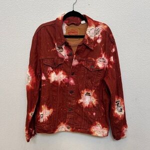 Levi's Red and White Tie-Dye Denim Jacket